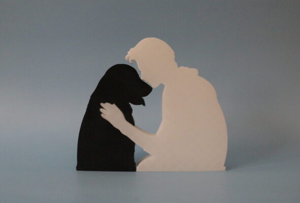 Dad and Labrador